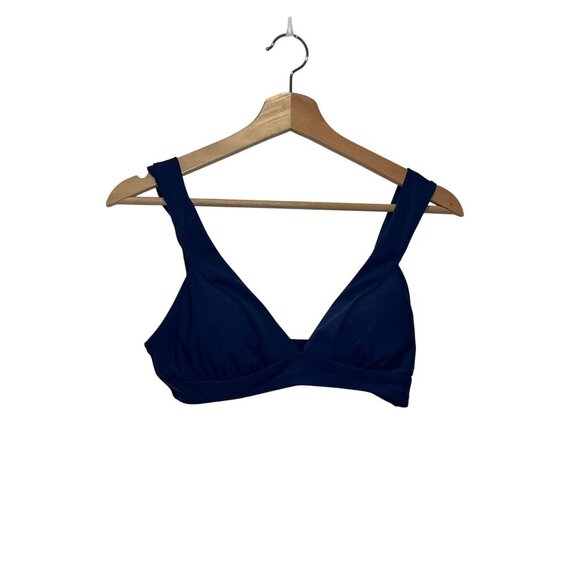 NWT Cupshe Navy Blue Wide adjustable Straps V-Neck Women's Bikini Top Size S - Picture 1 of 5
